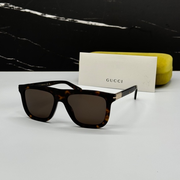 NEW GG1502S 002 GUCCI SQUARE HAVANA BROWN UNISEX SUNGLASSES GUCCI - Picture 2 of 13